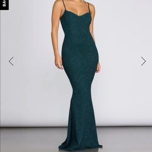 Windsor Teal Ainsley Glittering Evening Gown